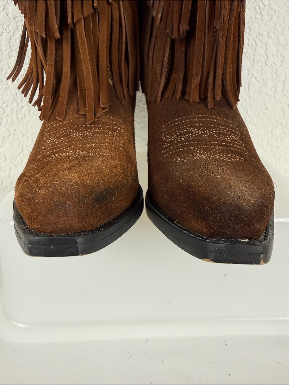 Shyanne | Brown Fringe Western Boots | Girls 2D | Snip Toe | Style 43514 - Picture 5 of 14